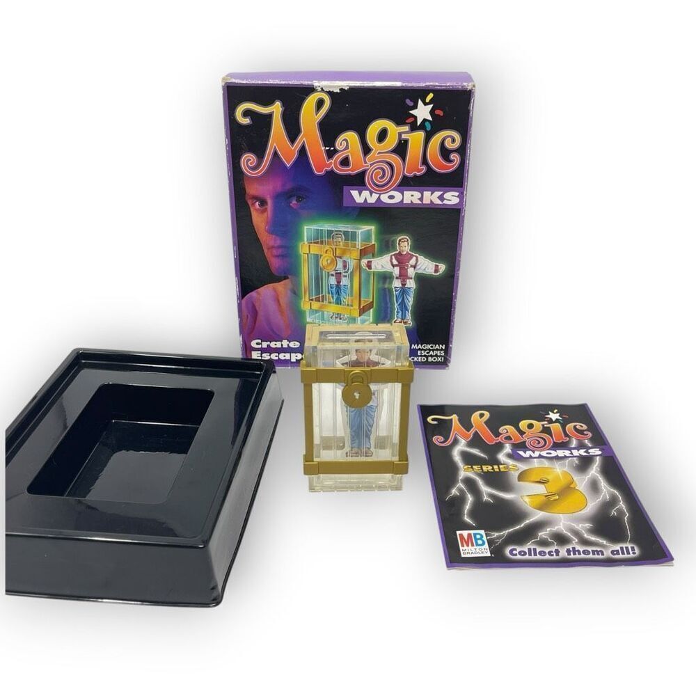 Vintage 1995 Milton Bradley Magic Works Crate Escape Trick Illusion Toy
